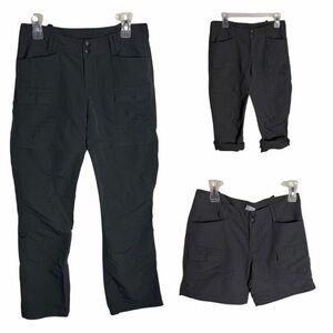 The North Face gray convertible all in one Cargo Pants capris & shorts size 4